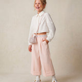 Elisabetta Franchi La Mia Bambina Camicia Avorio con Ricamo Logo per Bambine