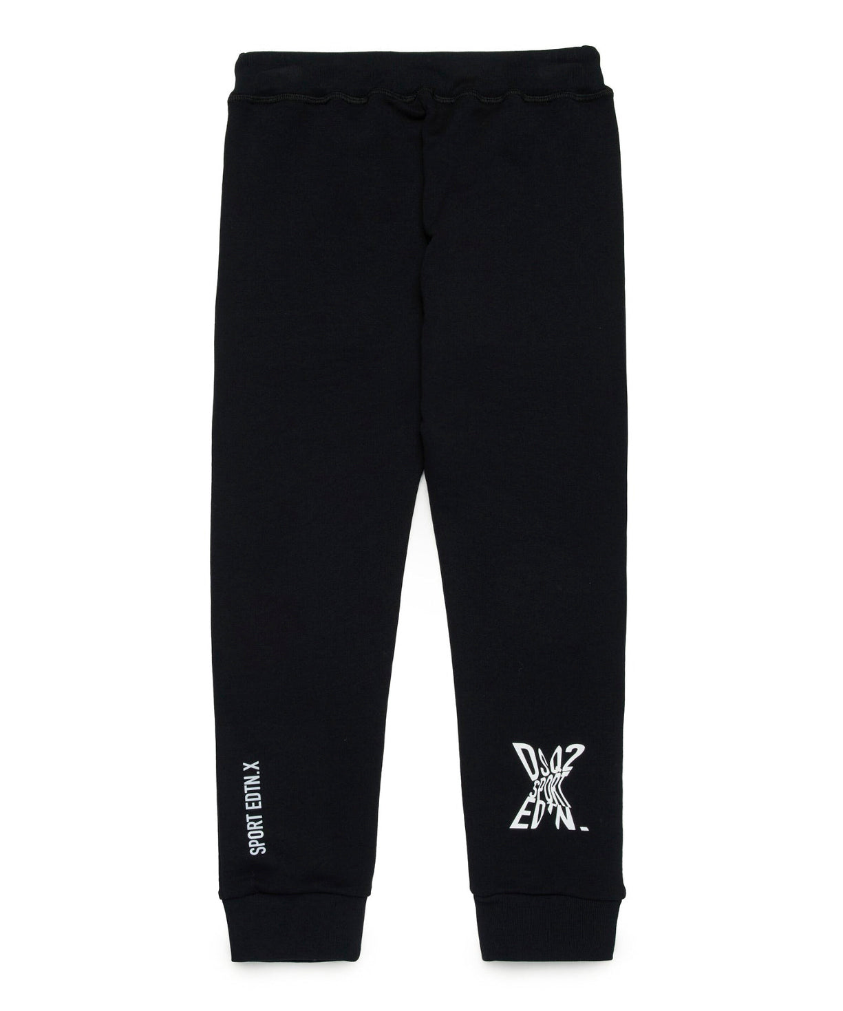 Dsquared2 Kids Pantaloni in Felpa Neri Sport EDTN per Bambini (retro)