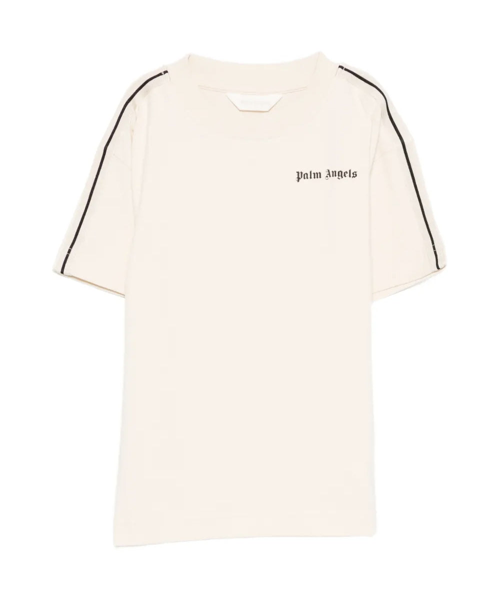 Palm Angels Kids T-Shirt Sabbia con Logo per Bambini