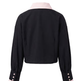 Elisabetta Franchi La Mia Bambina Camicia Nero e Marshmallow con Logo per Bambine