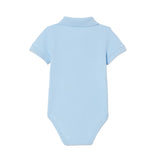 Lacoste Kids Body Azzurro con Ricamo Logo per Neonati