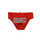 Dsquared2 Kids Costume Slip Rosso con Stampa per Bambini