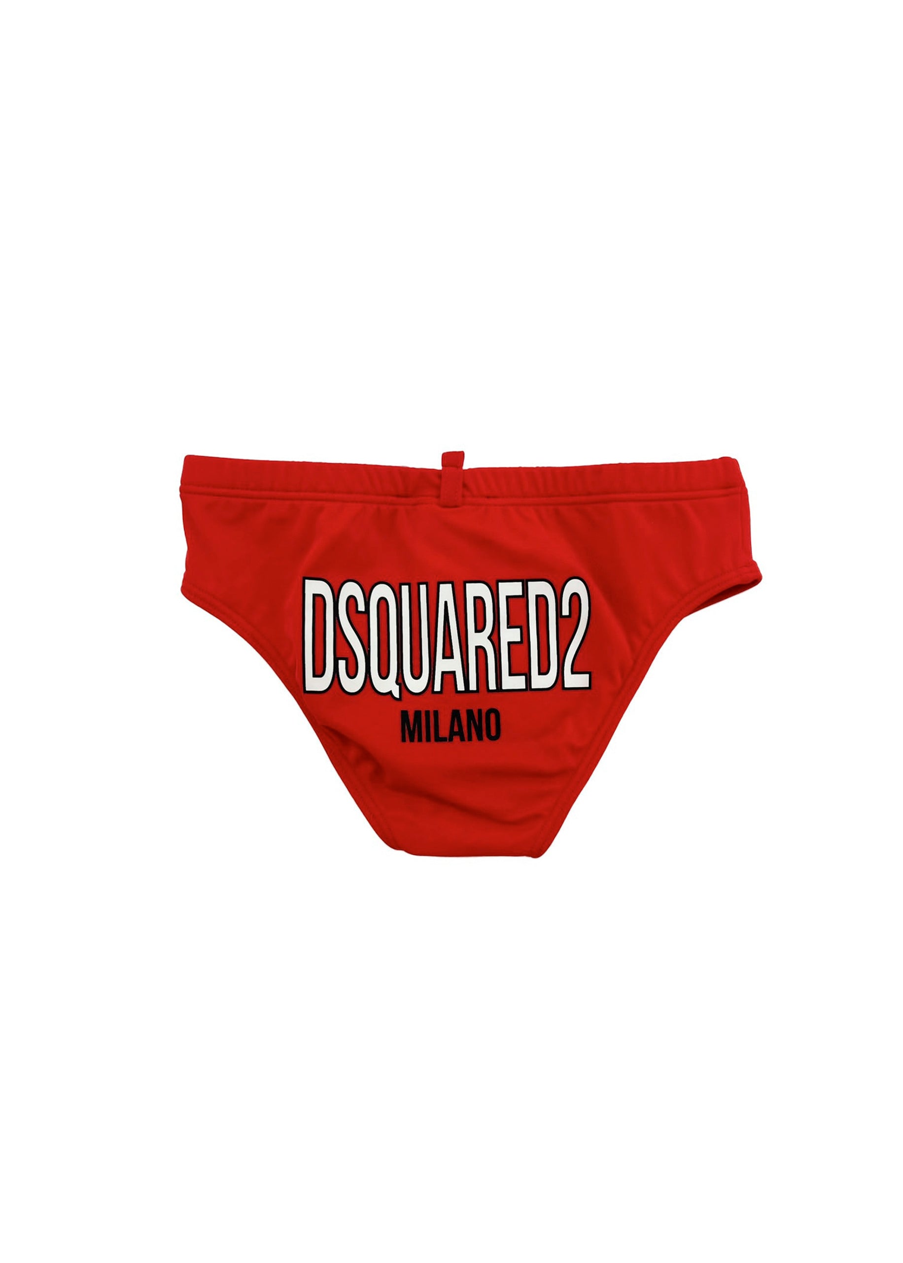 Dsquared2 Kids Costume Slip Rosso con Stampa per Bambini