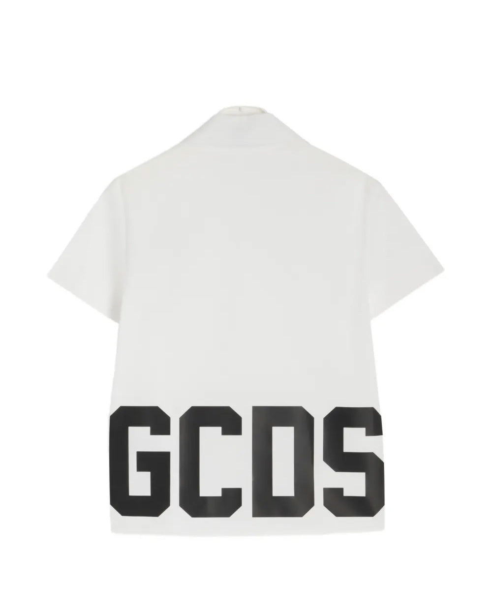 Gcds Kids Camicia Bianco con Logo Nero Bambini