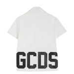 Gcds Kids Camicia Bianco con Logo Nero Bambini