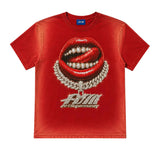 ArtSuperMoney Kids T-Shirt Rosso con Stampa Strass per Bambini