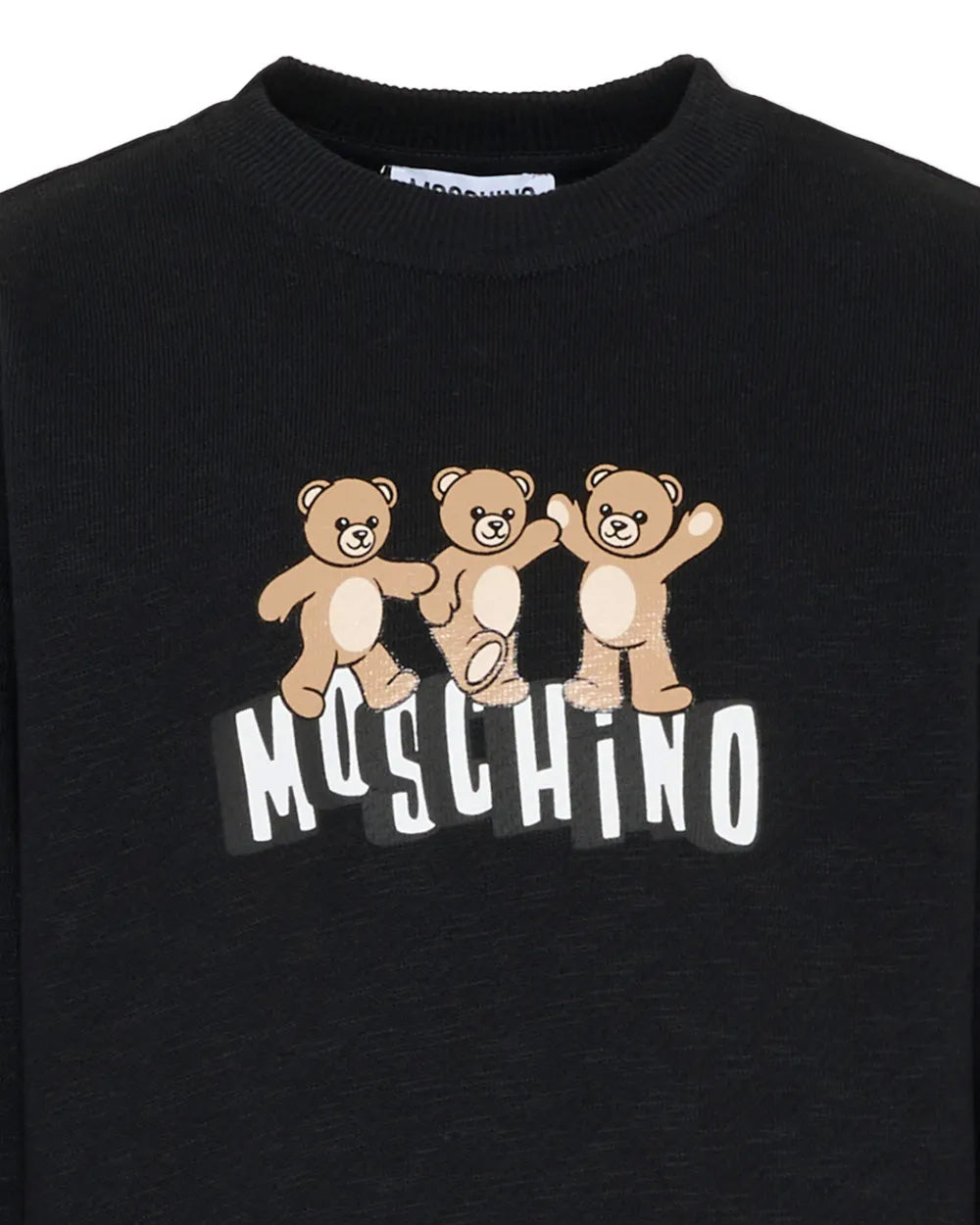 Moschino Kids Felpa Nera con Logo Teddy Bear per Bambini