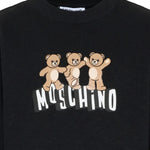 Moschino Kids Felpa Nera con Logo Teddy Bear per Bambini