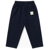 Yes London Kids Pantalone Blu Gessato con Patch sul Retro per Bambini