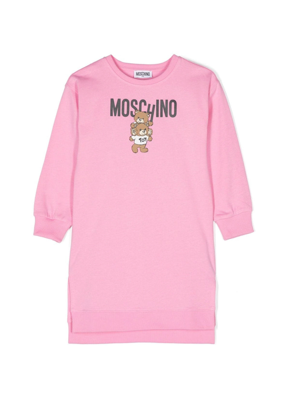 Moschino Kids Abito Rosa con Stampa Logo per Bambine 