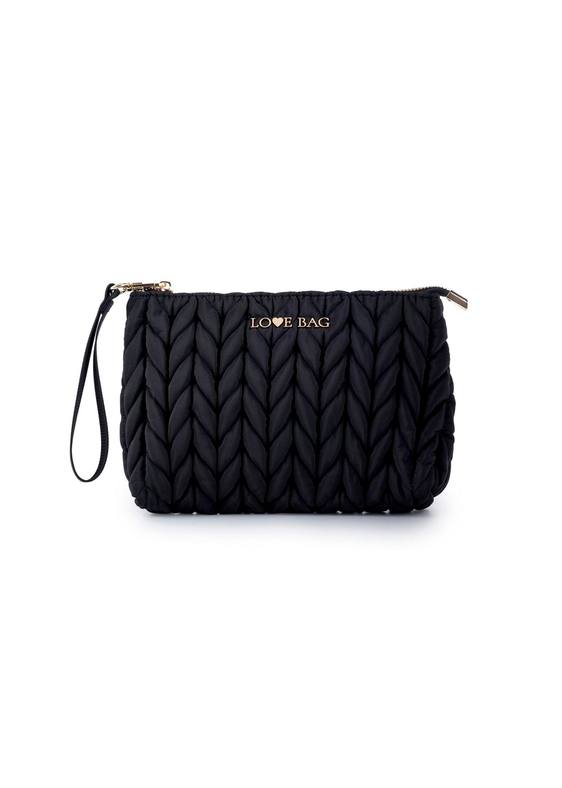 Love Bag Black Woven Clutch