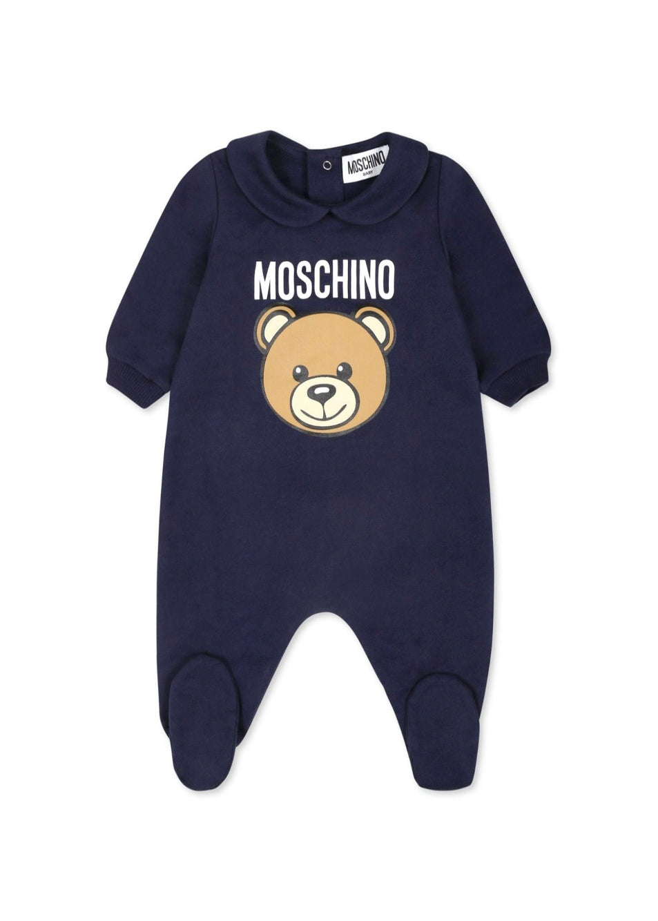 Moschino Kids Tutina Blu Navy con Logo Teddy Bear