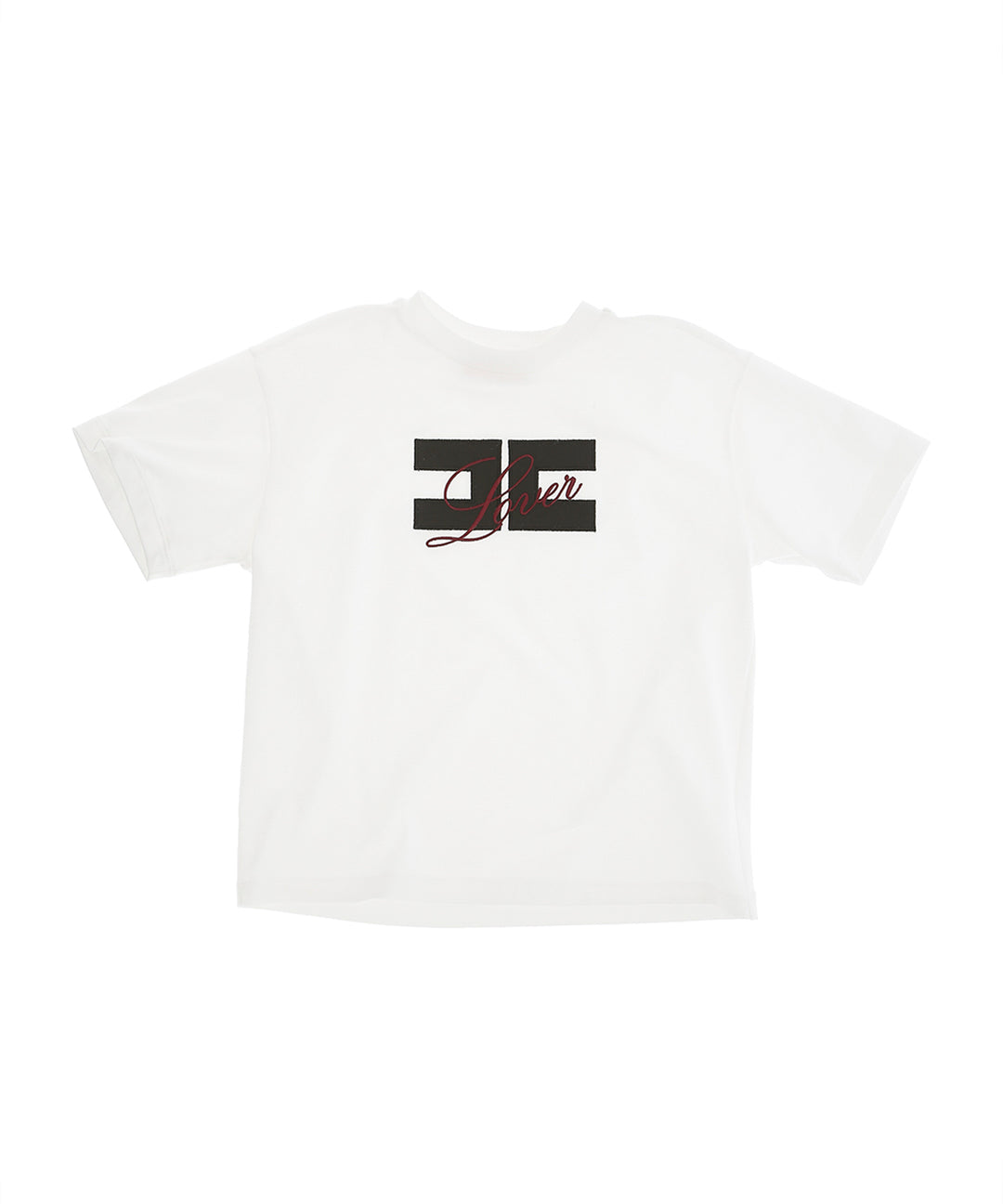 Elisabetta Franchi La Mia Bambina T-shirt Avorio con Stampa Logo per Bambine