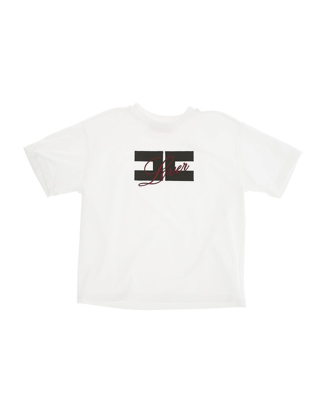 Elisabetta Franchi La Mia Bambina T-shirt Avorio con Stampa Logo per Bambine