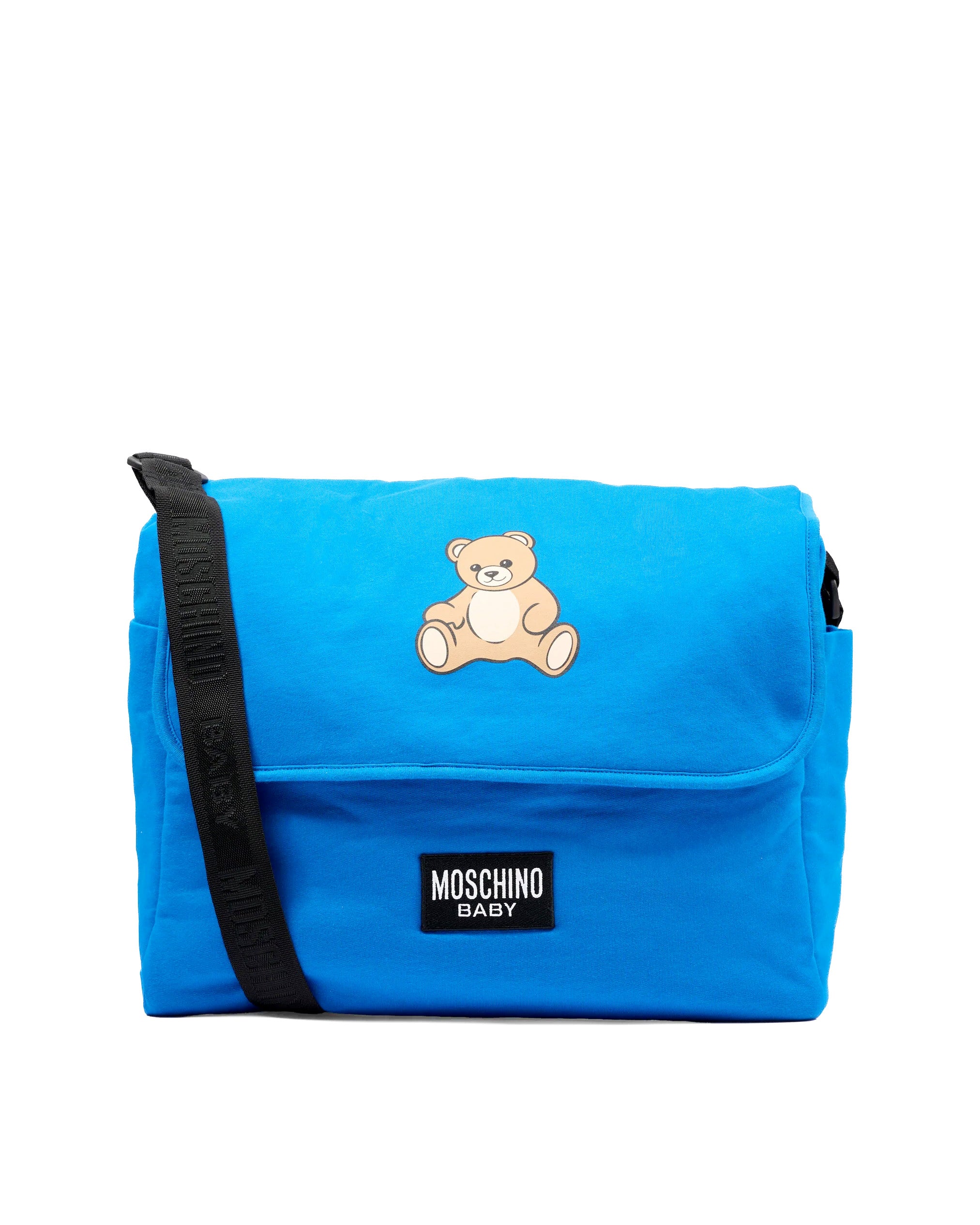 Moschino Kids Borsa Mamma Bluette con Stampa Teddy Bear e Logo per Neonati