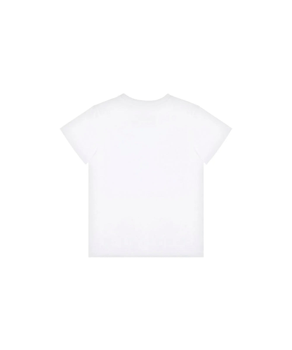 Moschino Kids T-Shirt Bianca con Stampa per Neonate