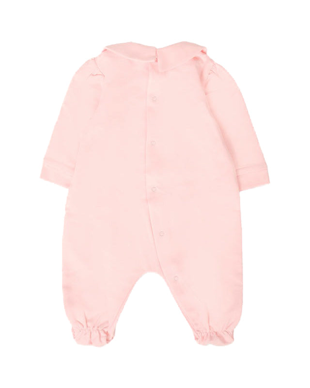 Moschino Kids Tutina con Bavetta Rosa con Teddy per Neonate