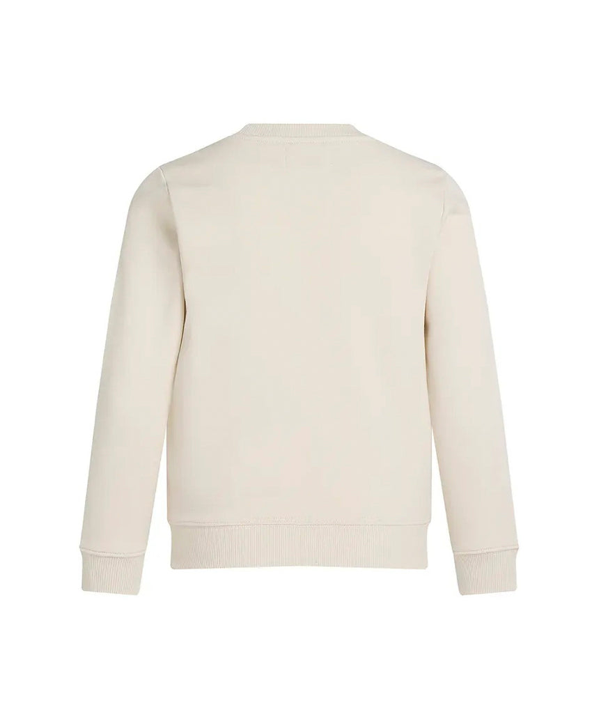 Calvin Klein Kids Felpa Girocollo Beige per Bambini