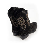 Jammers Kids Stivale Nero Nabuk con Ricami per Bambine
