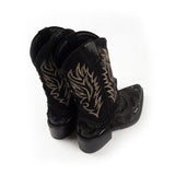 Jammers Kids Stivale Nero Nabuk con Ricami per Bambine
