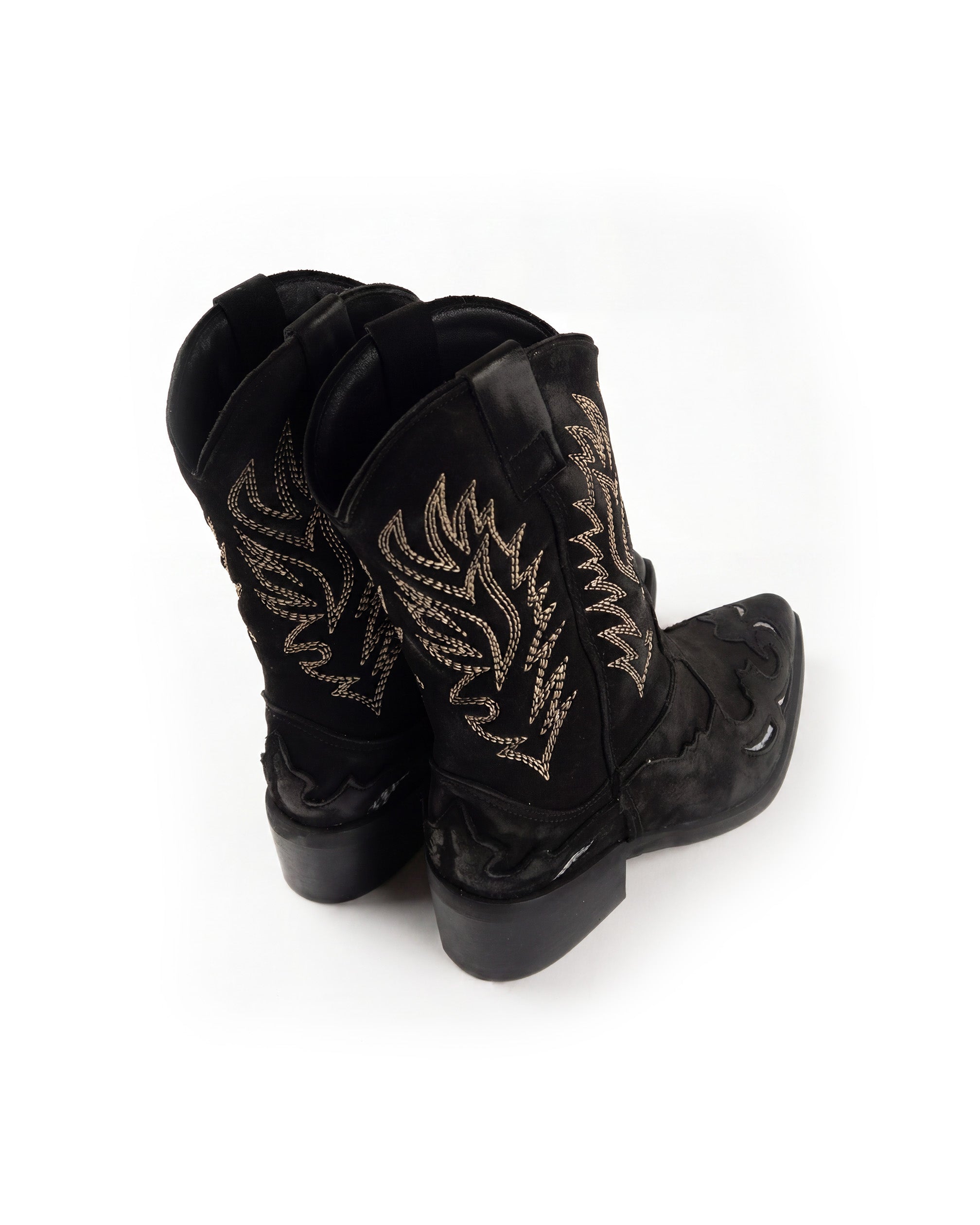 Jammers Kids Stivale Nero Nabuk con Ricami per Bambine