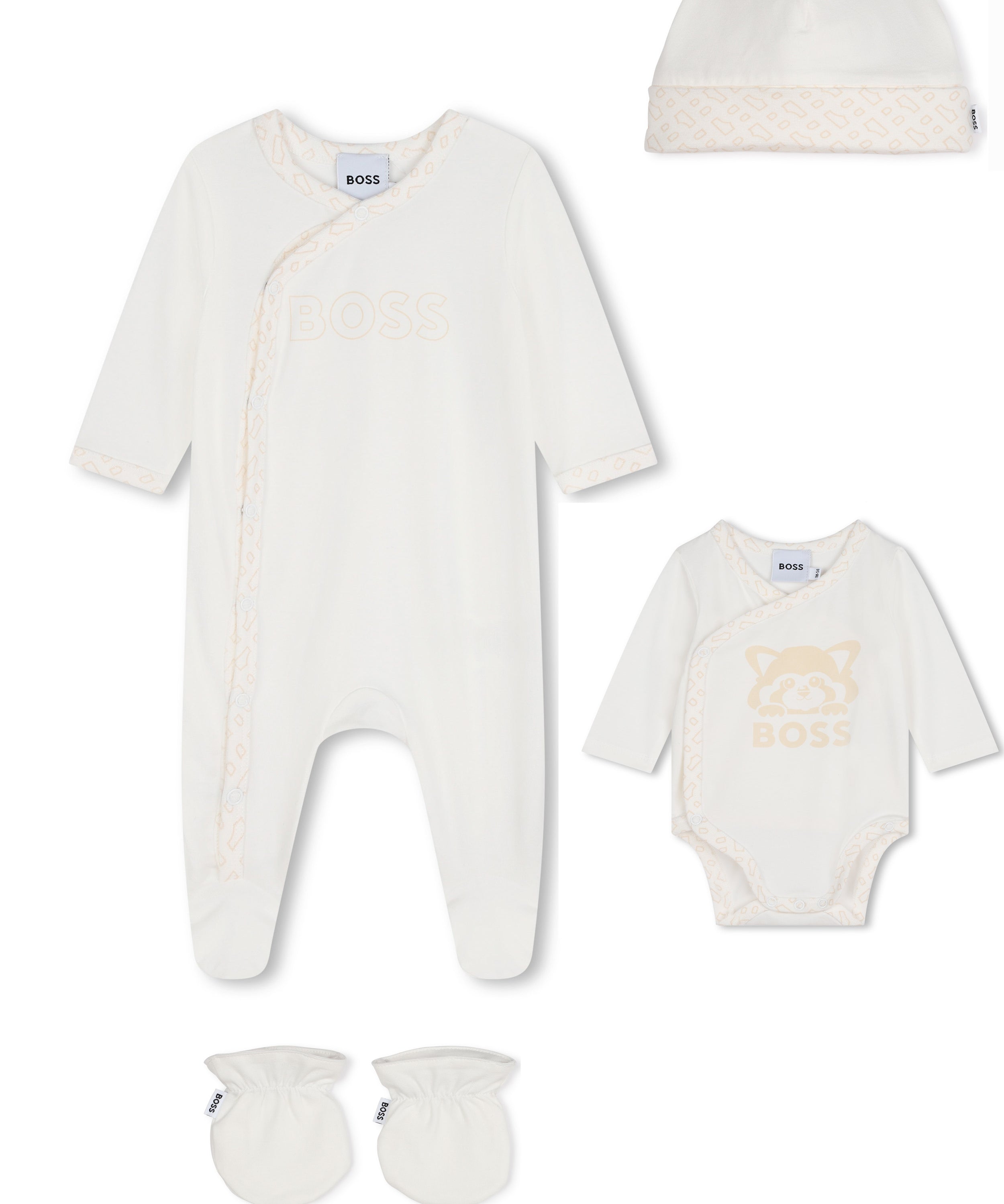 Boss Kids Set Tutina e Pagliaccetto Bianco per Neonati