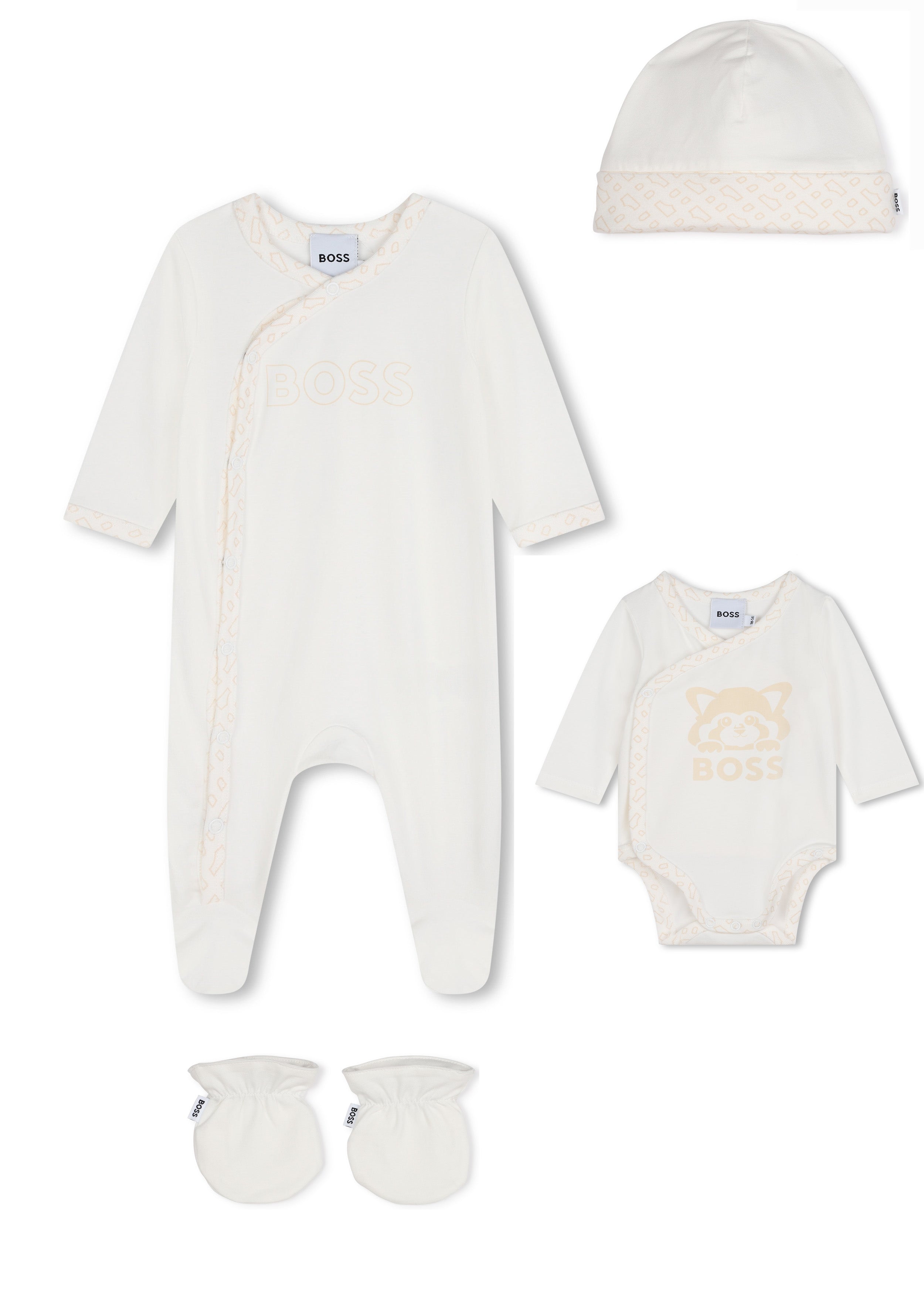 Boss Kids Set Tutina e Pagliaccetto Bianco per Neonati