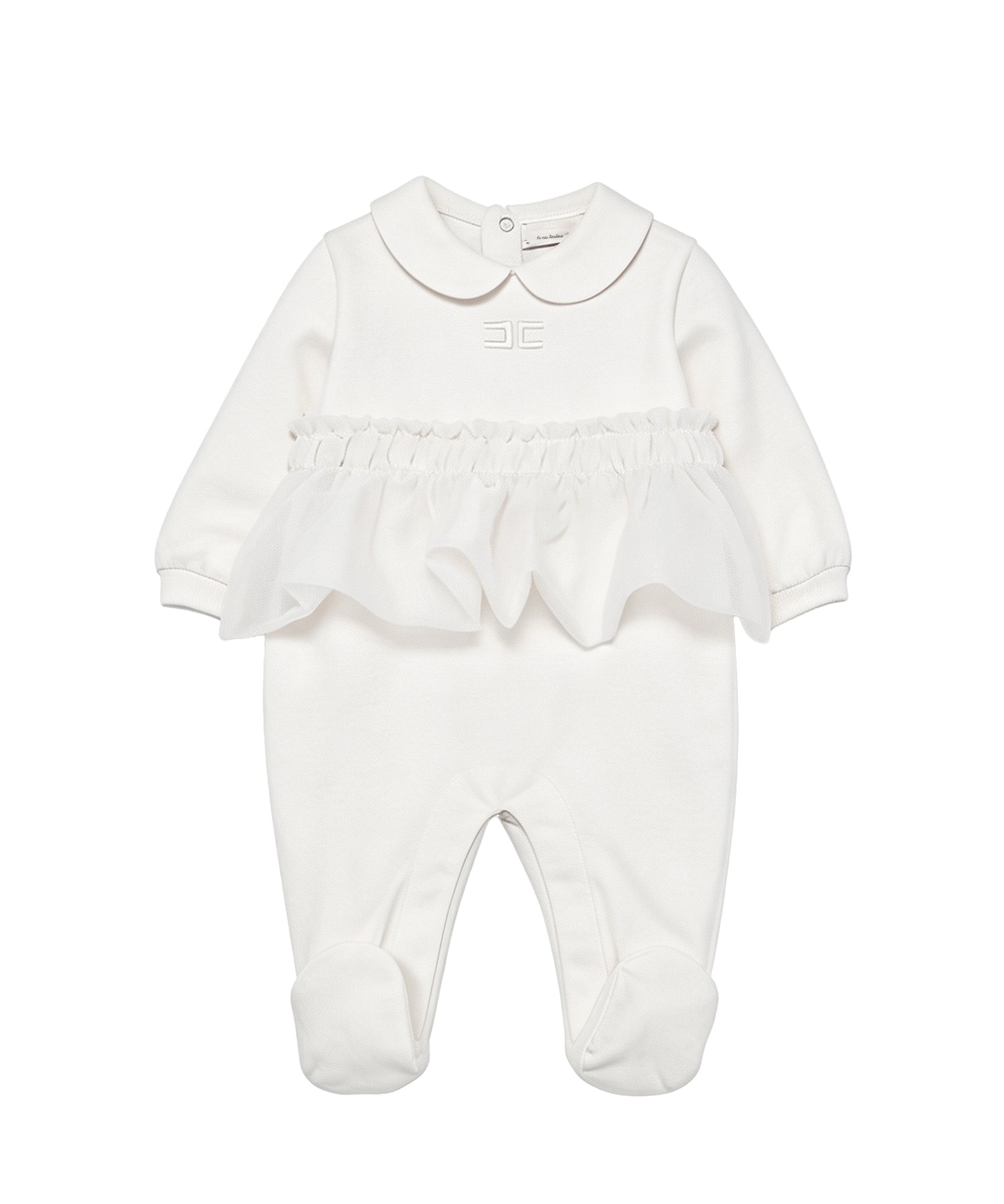 Elisabetta Franchi La Mia Bambina Tutina Avorio con Ruches per Neonate