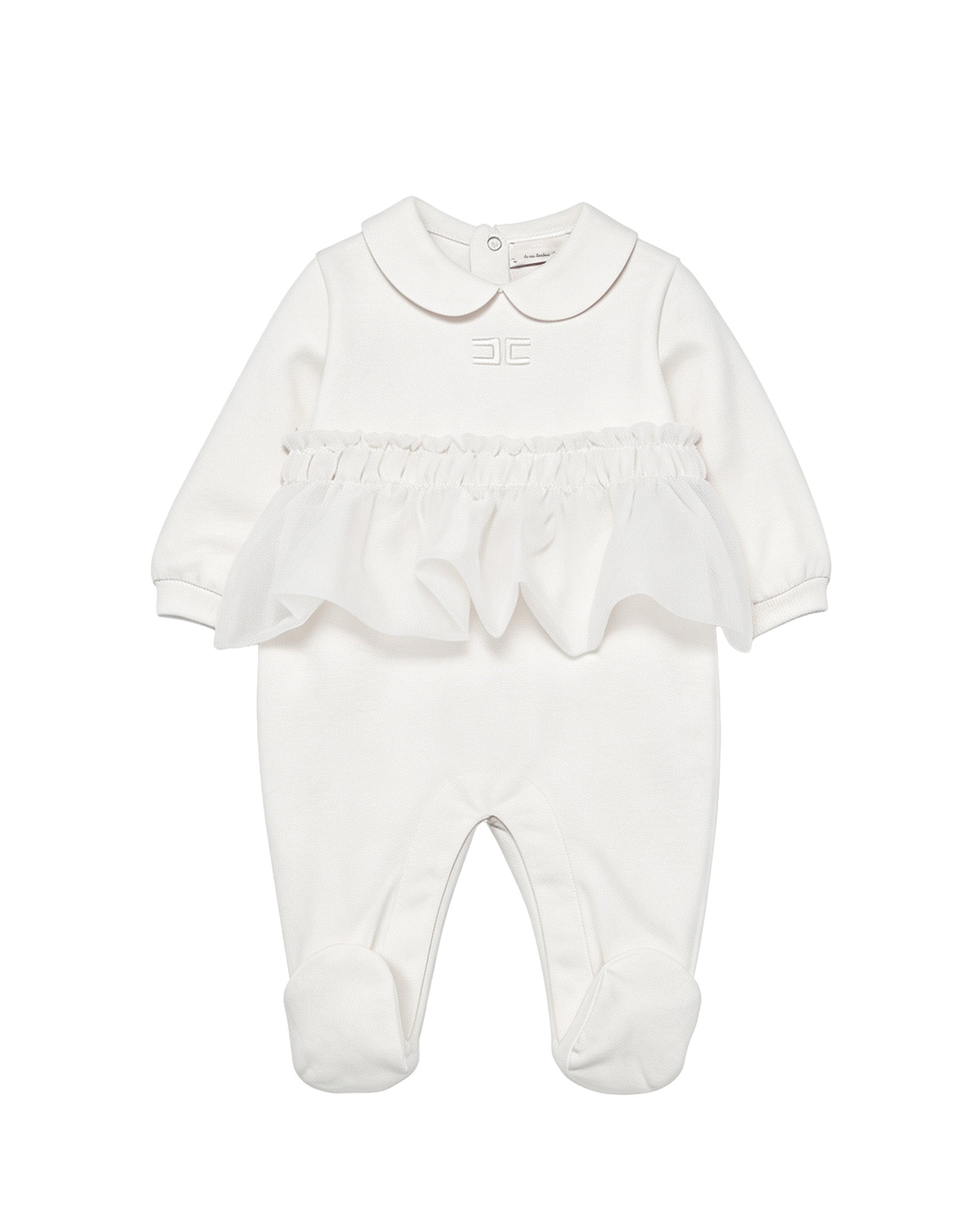 Elisabetta Franchi La Mia Bambina Tutina Avorio con Ruches per Neonate