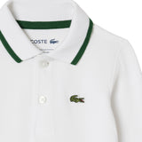 Lacoste Kids Tutina Polo Bianco e Verde con Logo Unisex