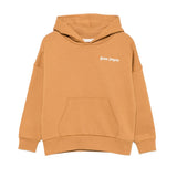 Palm Angels Kids Felpa con Cappuccio Marrone con Logo per Bambini