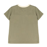 Yes London T-Shirt Verde Militare con Logo per Bambini