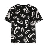 MSGM Kids T-shirt Nera con Stampa Astratta per Bambini