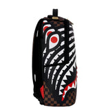 Sprayground Kids Zaino Marrone Sharks in Paris con Stampa Squalo Check e Logo per Bambini o Bambine