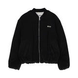 MSGM Kids Giacca con Zip Nero con Logo per Bambine