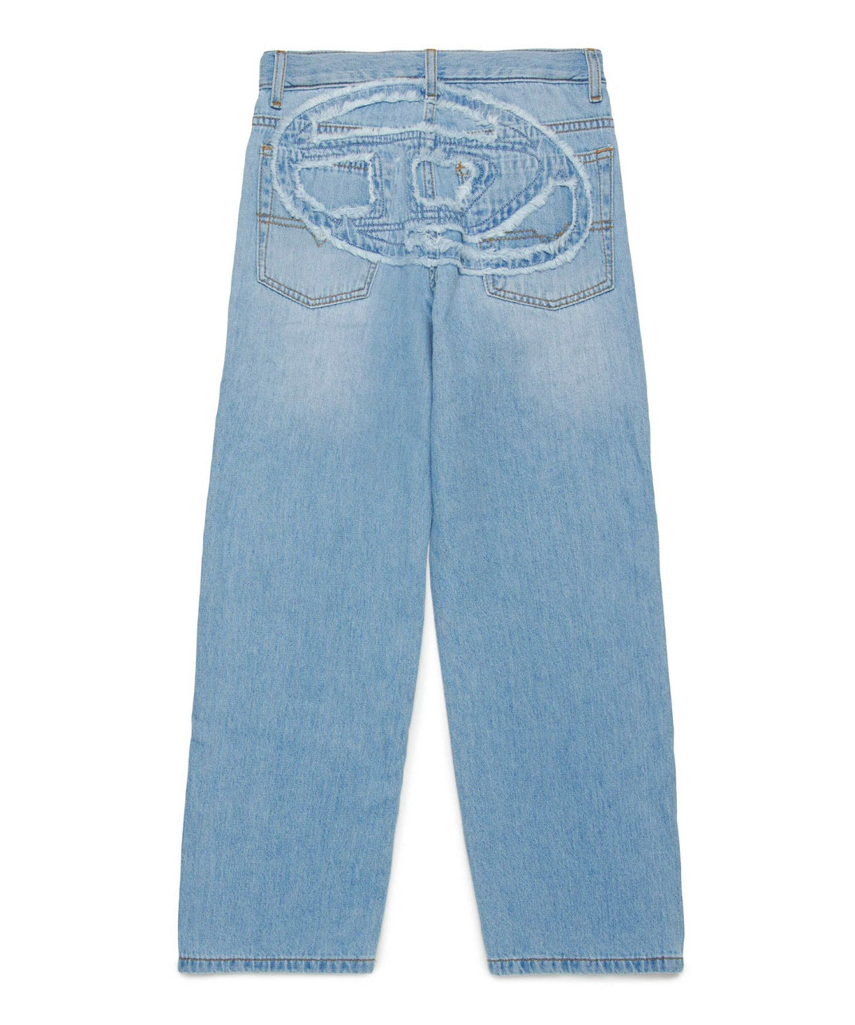 Diesel Kids Pabìntaloni Denim Chiaro Straight con Macro D 2001 per Bambini
