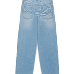 Diesel Kids Pabìntaloni Denim Chiaro Straight con Macro D 2001 per Bambini