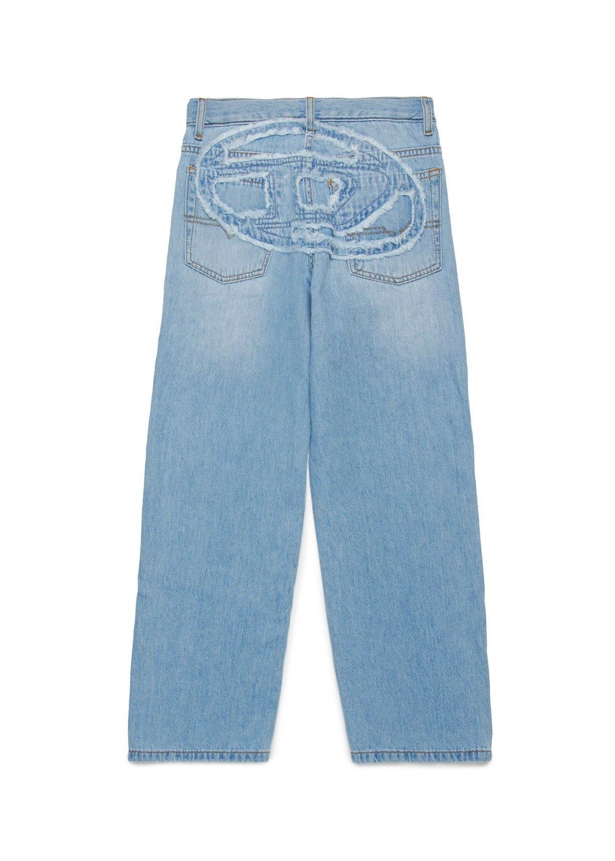 Diesel Kids Pabìntaloni Denim Chiaro Straight con Macro D 2001 per Bambini