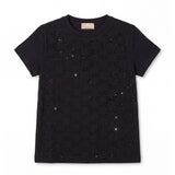 Elisabetta Franchi La Mia Bambina T-Shirt con Strass All-Over per Neonate