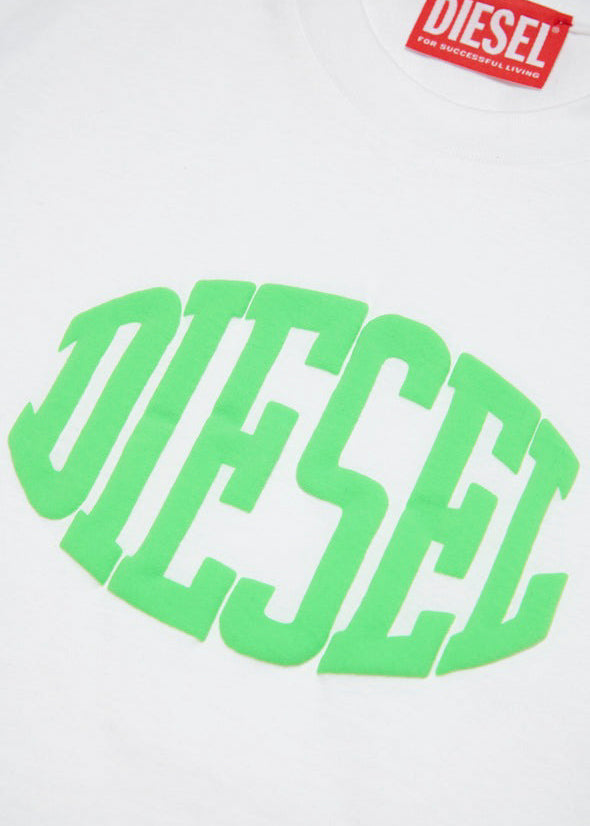 Diesel Kids T-shirt Bianca Puffy Print per Bambini