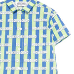 Moschino Kids Camicia a Righe Verde e Blu All-Over per Neonati