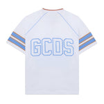 Gcds Kids T-Shirt Bianco e Blu con Logo per Bambini