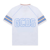 Gcds Kids T-Shirt Bianco e Blu con Logo per Bambini