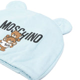 Moschino Kids Cappellino Cielo con Stampa Logo Teddy Bear per Neonati (dettaglio)