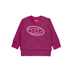 Diesel Kids Felpa Girocollo Viola con Oval D per Neonate