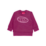 Diesel Kids Felpa Girocollo Viola con Oval D per Neonate