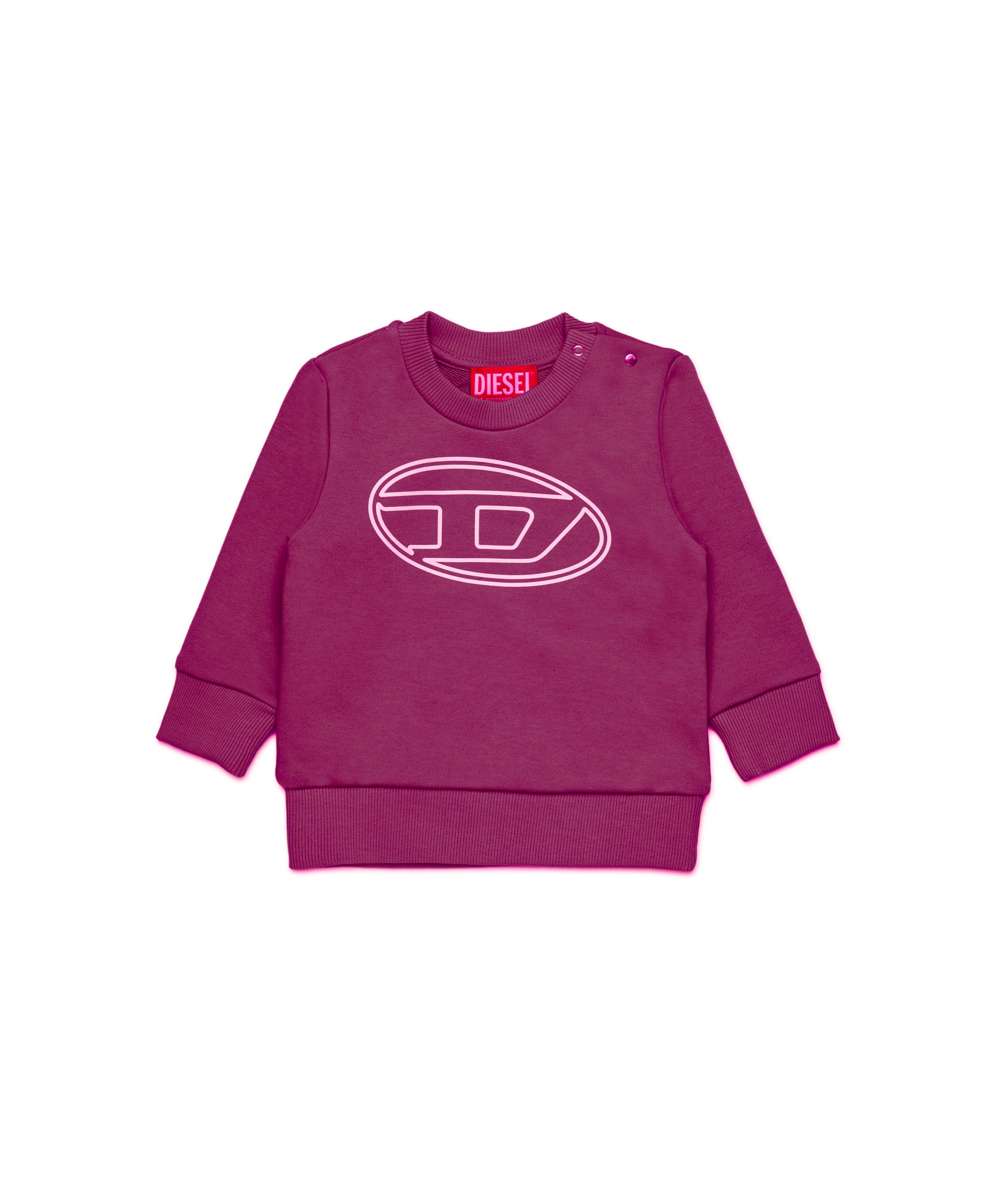 Diesel Kids Felpa Girocollo Viola con Oval D per Neonate
