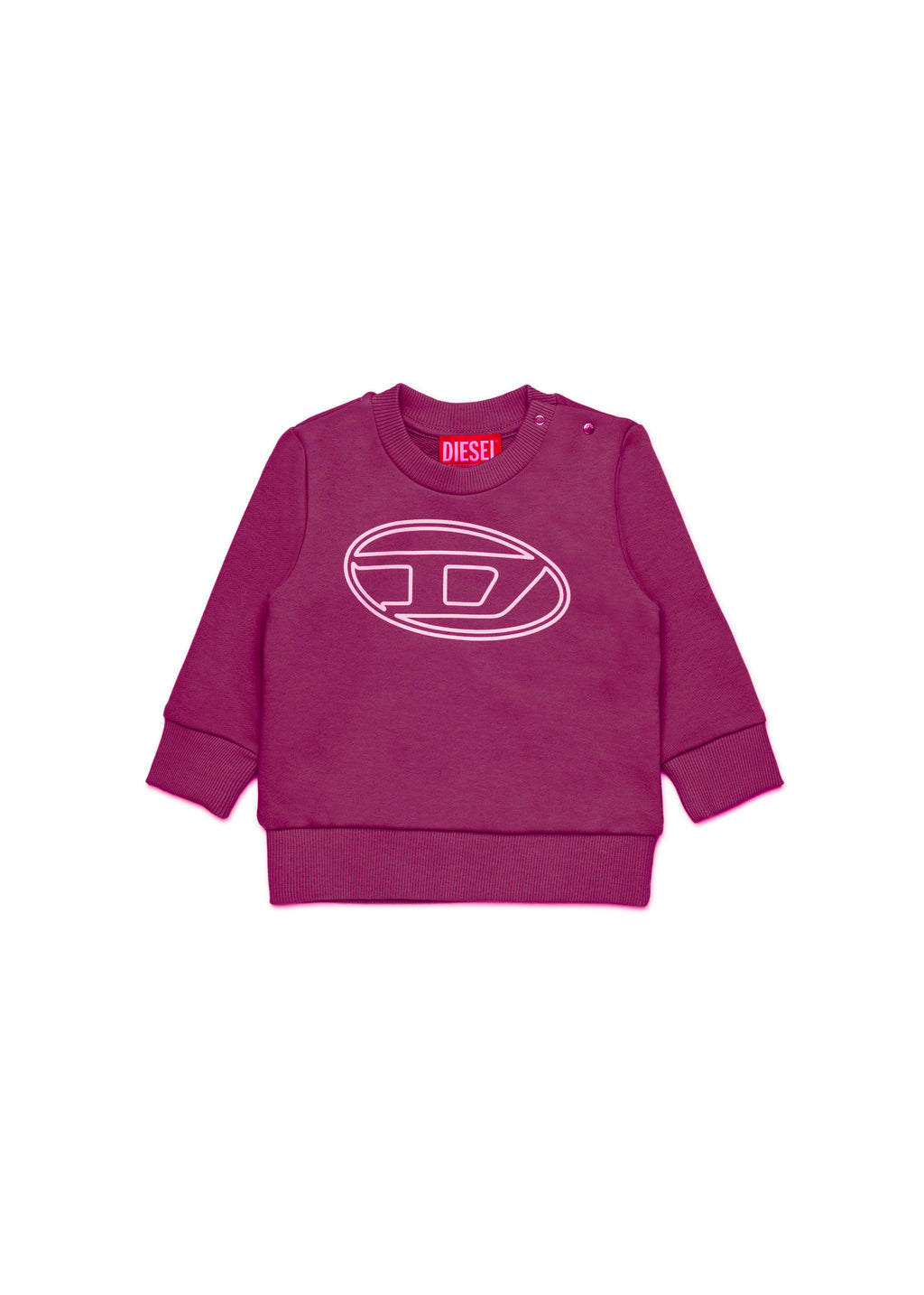 Diesel Kids Felpa Girocollo Viola con Oval D per Noenate