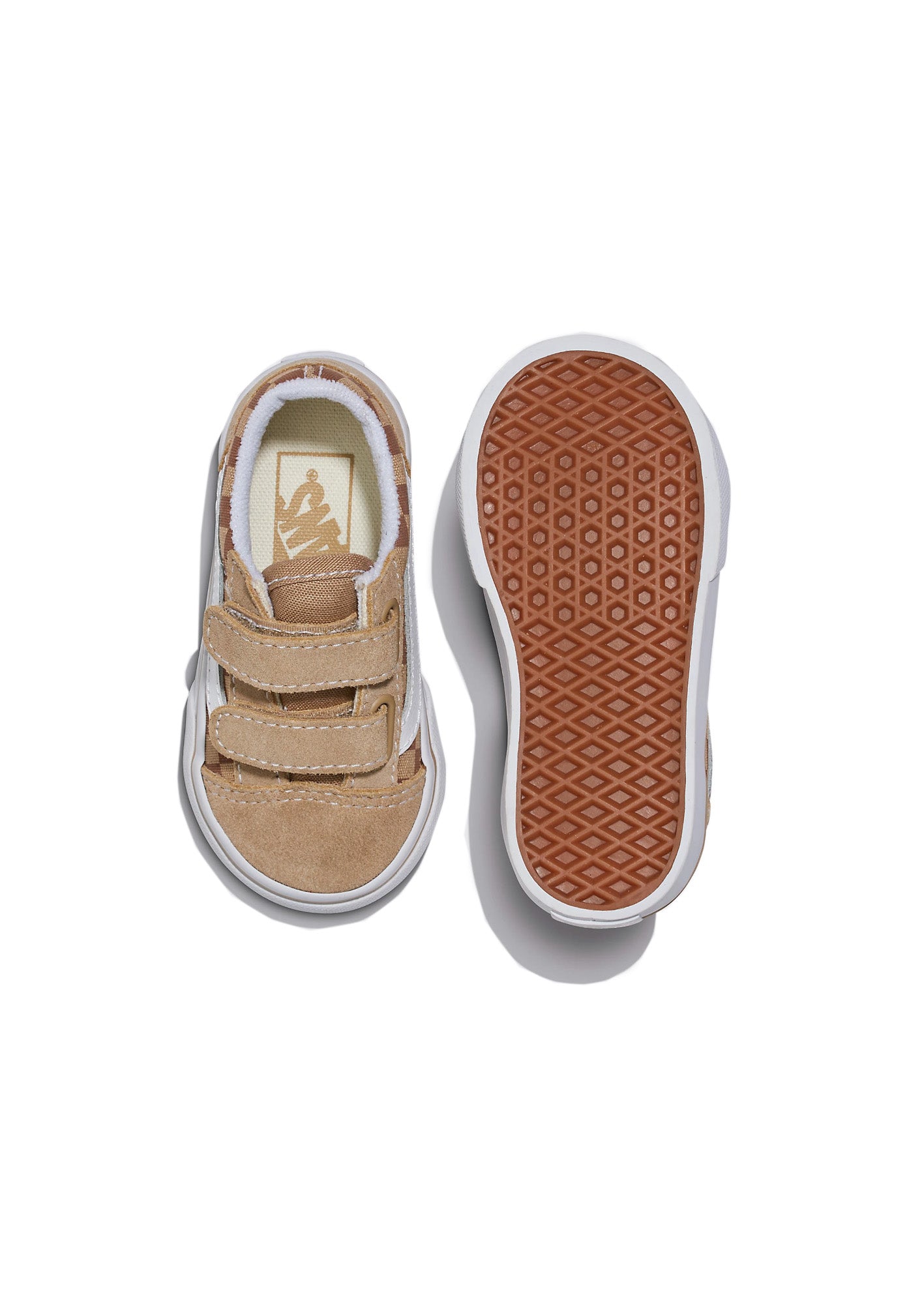 Vans Kids Old Skool V Checkerboard Marroni per Neonati (dettaglio)