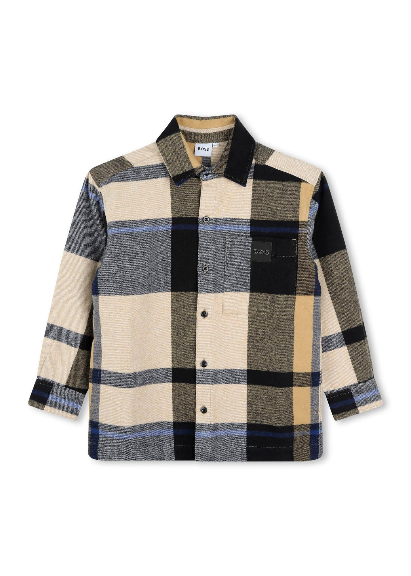 Boss Kids Camicia a Quadri Biscotto/Blu per Bambini